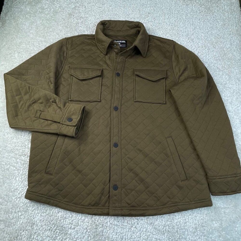 Dakine Quilted Button Front Shirt Jacket Brown Mens XL